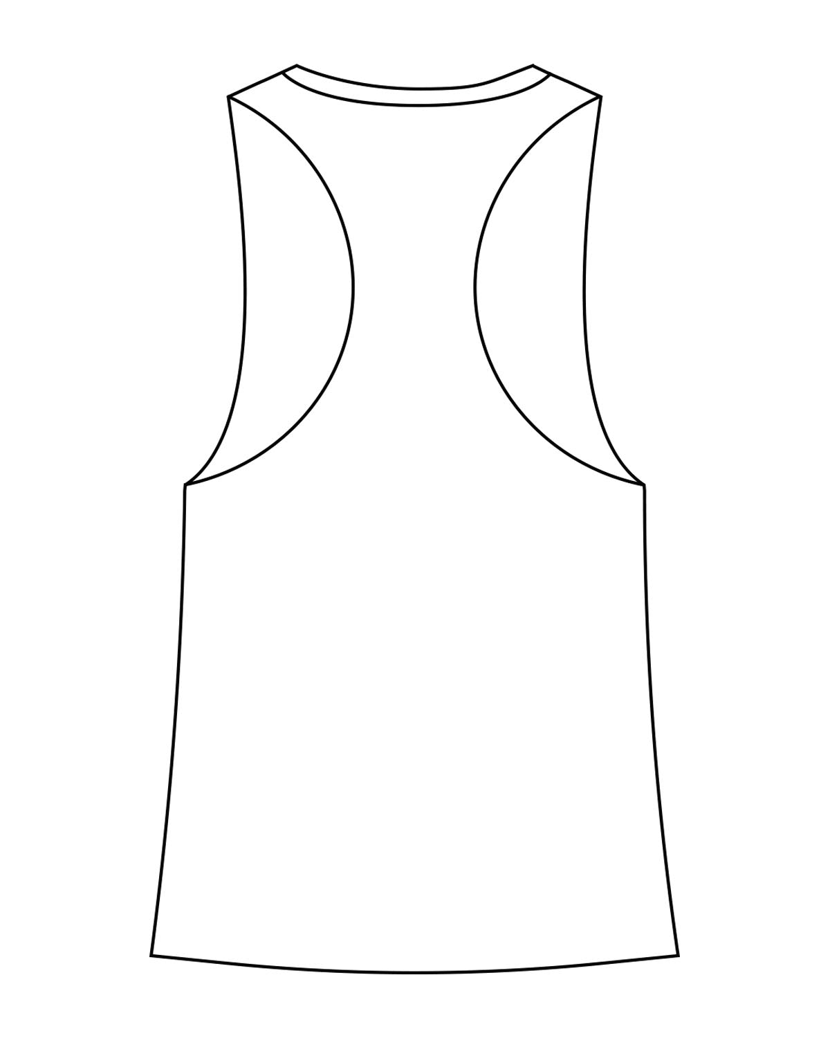 The Womens Racerback Tank - White - Bodicore - Center Chest - Printed - Black