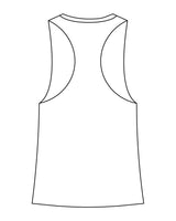 The Womens Racerback Tank - White - Bodicore - Center Chest - Printed - Black