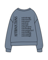 The Midweight Unisex Crewneck - Washed Slate - Set Studio - Center Chest & Center Back - Printed - Black