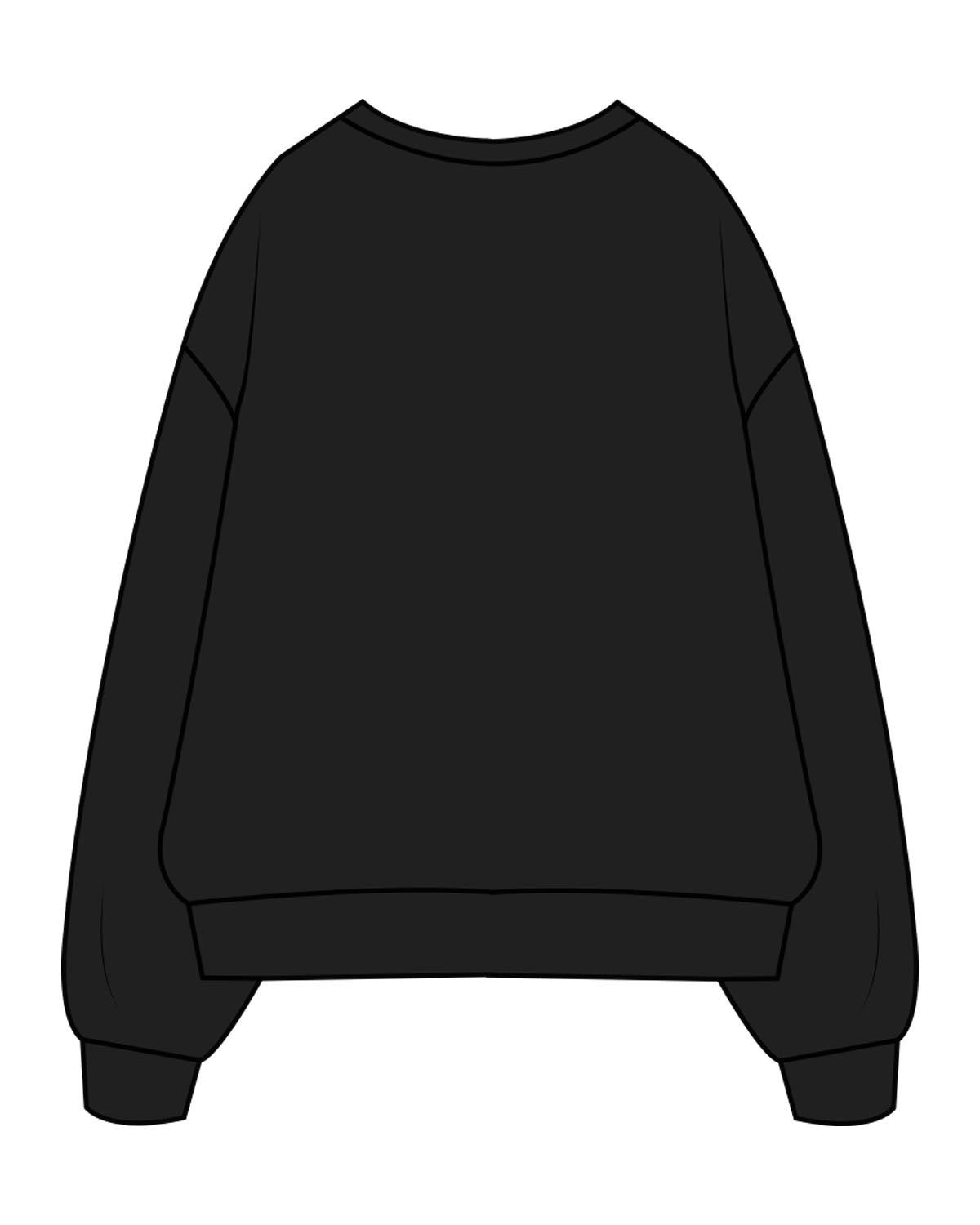 The Mens Crewneck - Black - Corefire - Center Chest Stacked - Printed-  Gray