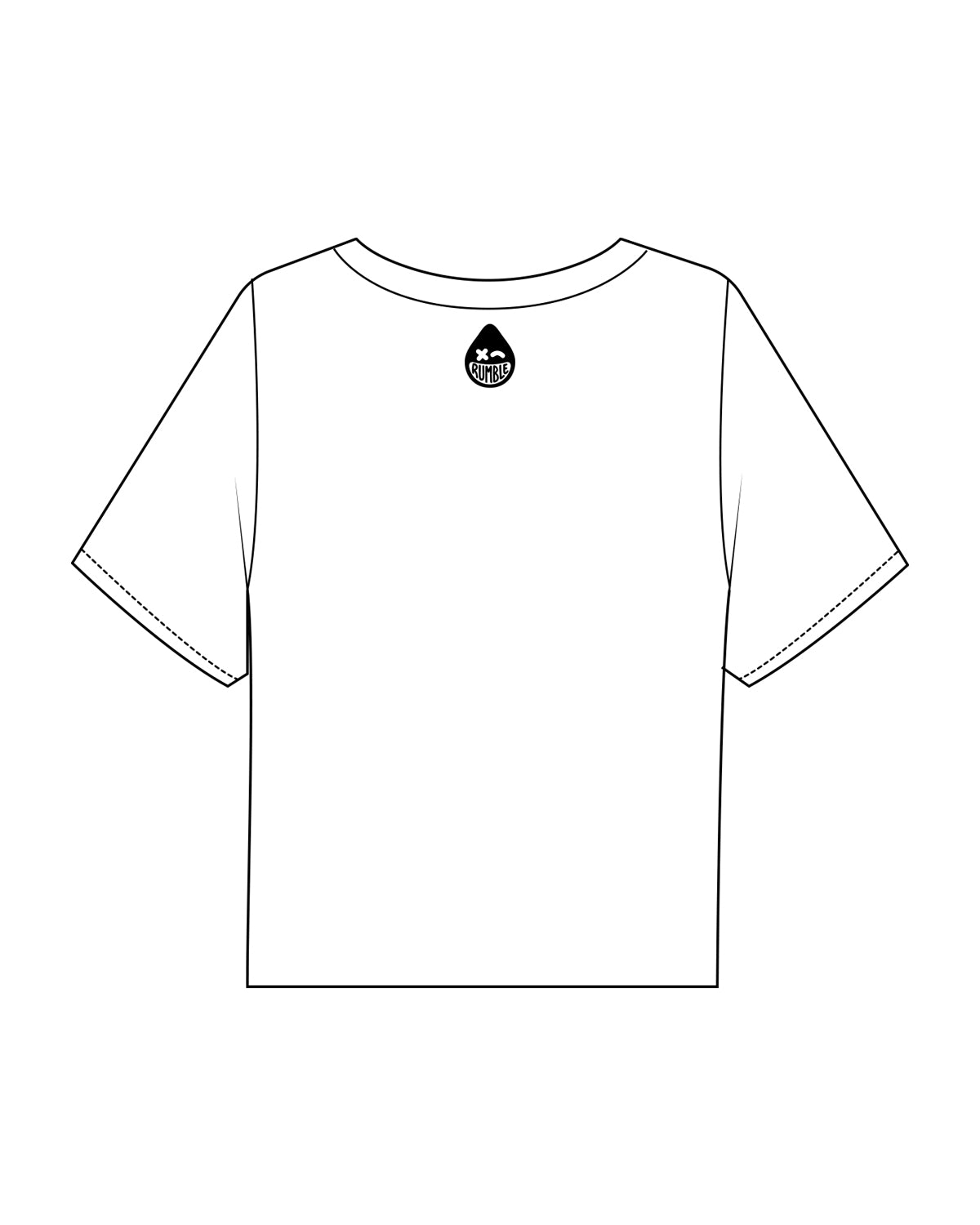 The Boxy Crop Tee - White - Rumble Boxing - Center Chest & Center Back Neckline - Black