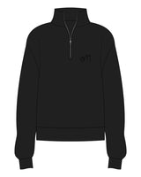The Womens 1/4 Zip - Black - Studio 11 - Left Chest - Embroidered - Tone on Tone