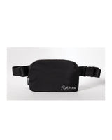 The Cross Body Bag - Black - Flightform - Front Lower Left - Embroidered White