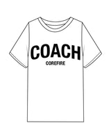 The Mens Heavyweight Tee - White - Corefire - Center Chest Stacked & Back Center Neckline - Black