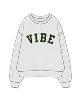 The Mens Crewneck - White Heather - The Vibe - Center Chest - Printed - Full Color