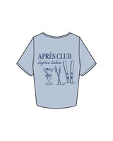 The Crop Tee - Powder - Lagree Tahoe- Left Chest Logo & Center Back Logo - Printed - Cobalt