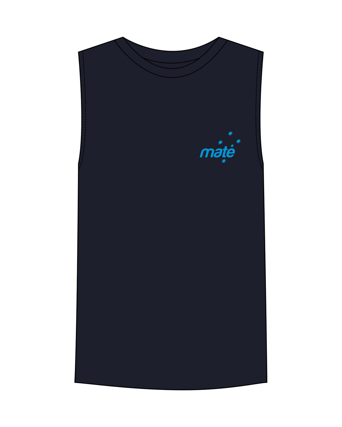 The Mens Tank - Navy - Training Mate - Left Chest - Printed - Full Color