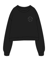 The Studio Crop - Black - Golden Hour Pilates - Left Chest Round - Printed - White
