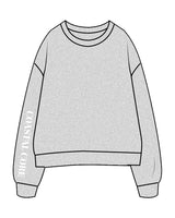 The Womens Crewneck - Heather - Coastal Core - Right Sleeve - White