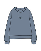 The Midweight Unisex Crewneck - Washed Slate - Set Studio - Center Chest & Center Back - Printed - Black