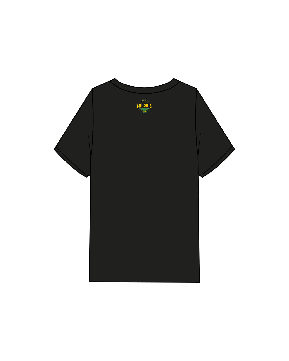 The Womens V Neck Tee - Black - MBC LA COSTA - Center Chest 4 Stacks & Back Neckline - Printed - Full color