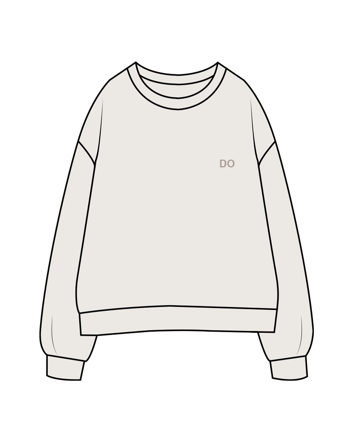 The Womens Crewneck - Bone - Aesthetics Injector - Left Chest - DO - Tone on Tone