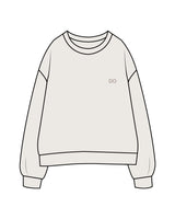 The Womens Crewneck - Bone - Aesthetics Injector - Left Chest - DO - Tone on Tone