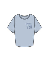 The Crop Tee - Powder - Lagree Tahoe- Left Chest Logo & Center Back Logo - Printed - Cobalt