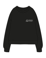 The Womens Crewneck - Black - Pacific Ridge - Left Chest Stacked - Embroidered - White