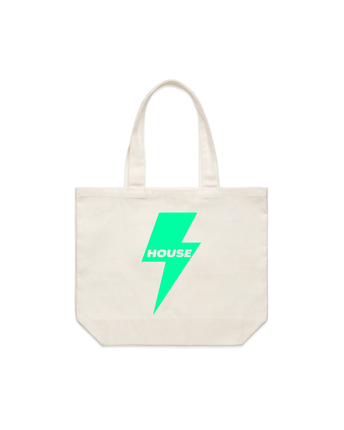 The Zipper Tote Bag - Natural - Hilo House - Center - Neon - #00ffa3