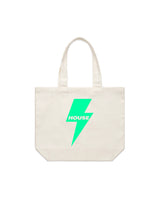 The Zipper Tote Bag - Natural - HiLo - Center - Thunder - Neon