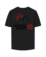 The Mens Tee - Black - Fitness Quest 10 - Left Chest & Back Stacked - Full Color