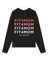 The Unisex Midweight Long Sleeve - Black - F4Mom-TriValley - Left Chest Stacked & Back Center Layered - Printed - Full Color