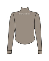 The 3/4 Crop Zip Jacket - Brown - Platinum Pilates - Top Back - Printed - White