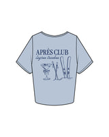 The Crop Tee - Powder - Lagree Truckee - Left Chest Logo & Center Back Logo - Printed - Cobalt