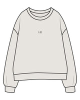 The Womens Crewneck - Washed Bone - Golden Hour Pilates - Center Chest - Back Stacked - Printed - Washed Black