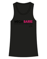 The Recycled Womens Tank - Black - Megabarre - Center Chest - Printed - Black/Pink