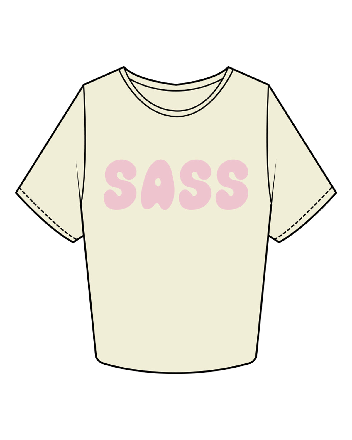 The Crop Tee - Butter - Sweat & Shine - Center Chest - Light Pink