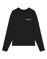The Unisex Midweight Long Sleeve - Black - F4Mom-TriValley - Left Chest Stacked & Back Center Layered - Printed - Full Color