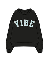 The Womens Crewneck - Black - The Vibe - Center Chest - Printed - Full Color