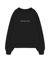 The Womens Crewneck - Black - Higher Ground - Center Chest & Back Stacked - White