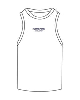 The Ribbed Full Length Tank - Off White - Corefire - Center Chest Stacked - Embroidered - Navy