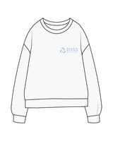 The Midweight Unisex Crewneck - Washed White - Pacific Ridge - Left Chest Stacked - Embroidered - Light Blue
