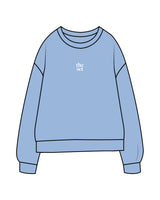 The Midweight Unisex Crewneck - Washed Light Blue - Set Studio - Center Chest & Center Back - Printed - White