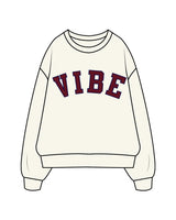 The Womens Crewneck - Ecru - The Vibe - Center Chest - Printed - Full Color