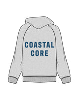 The Womens Zip Hoodie - Heather - Coastal Core - Left Chest - Moon - Icon - Back Center Stacked - Full Color