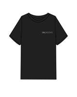 The Womens Heavyweight Tee - Black - Bodicore - Left Chest & Back Stacked - Printed - White