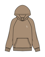 The Mens Hoodie - Sand - Christian Singles Hub - Left Chest - Printed - White