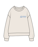 The Midweight Unisex Crewneck - Washed Ivory - Pacific Ridge - Left Chest Stacked - Embroidered - Blue