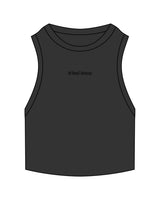 The Ribbed Crop Tank - Washed Black - Wheel House NY - Center Chest - Embroidered - Black