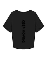 The Crop Tee - Black - Studio 11 - Left Chest & Center Back Vertical - Tone on Tone