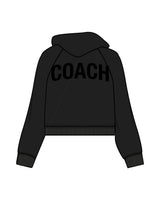 The Womens Crop Hoodie - Black - Corefire - Center Chest & Back Center "COACH" - Full Color Logo