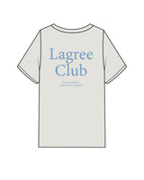 The Womens Heavyweight Tee - Washed Bone - Bodicore - Left Chest & Back Stacked - Printed - Blue