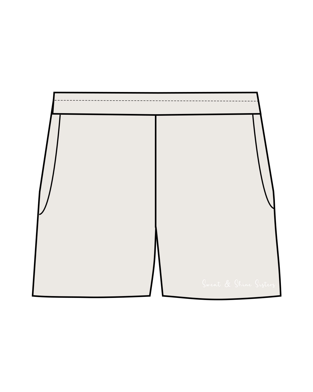 The Womens Sweat Shorts - Bone - Sweat & Shine - Left Leg Sleeve - White
