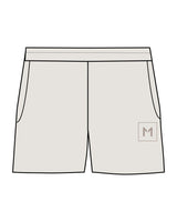 The Womens Sweat Shorts - Bone - MNLY - Left Leg Near Pocket - Embroidered - Tone on Tone