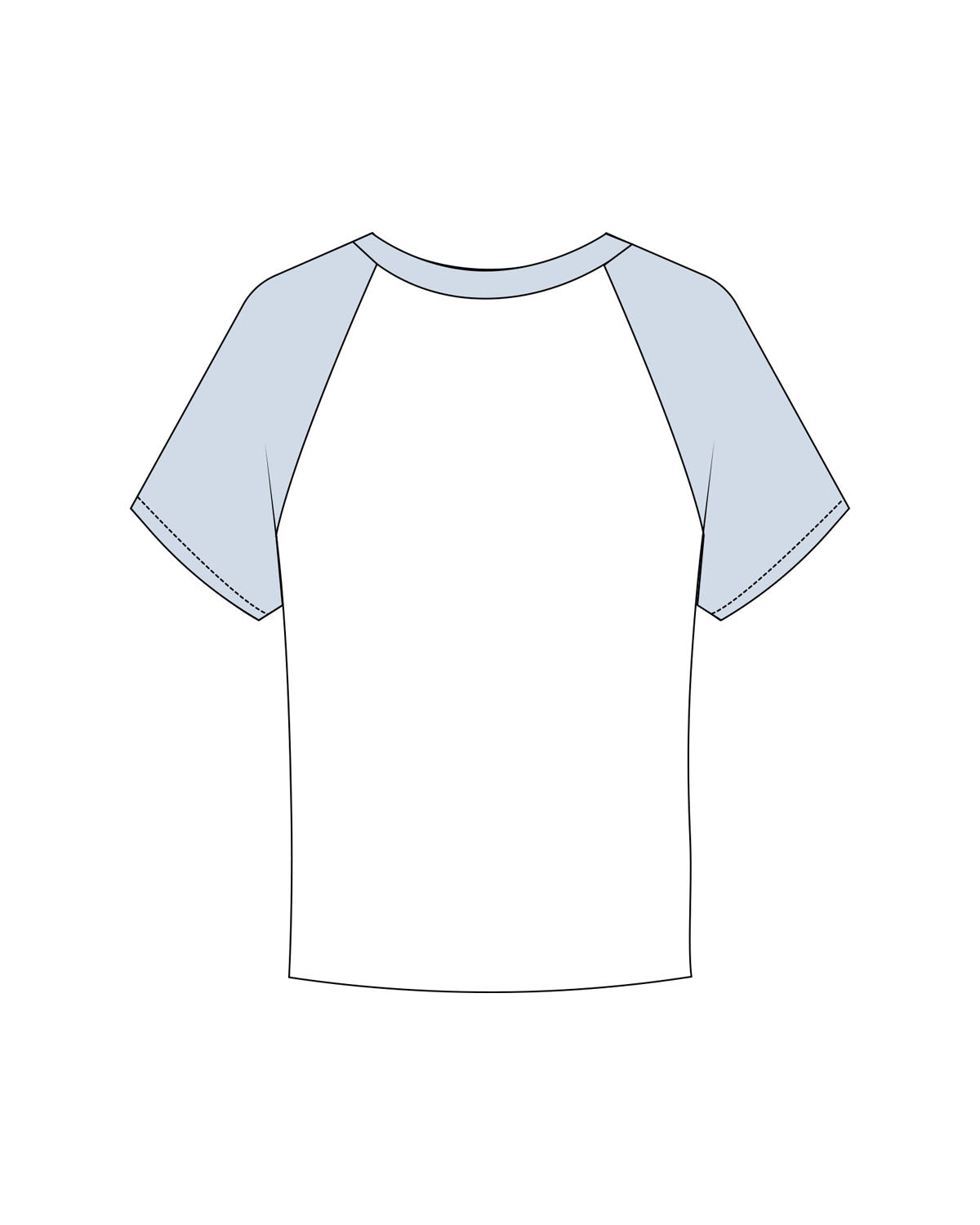 The Micro Rib Baby Tee - White / Baby Blue - Corefire - Center Chest "COREFIRE" - Printed - Baby Blue