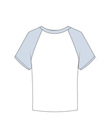 The Micro Rib Baby Tee - White / Baby Blue - Corefire - Center Chest "COREFIRE" - Printed - Baby Blue