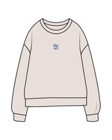 The Midweight Unisex Crewneck - Washed Ivory - Set Studio - Center Chest & Center Back - Printed - Blue