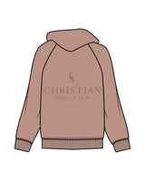 The Womens Hoodie - Clay - Christian Singles Hub - Left Chest & Center Back Stacked - Printed - Tone on Tone