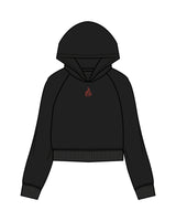 The Womens Crop Hoodie - Black - Corefire - Center Chest & Back Center "COACH" - Full Color Logo